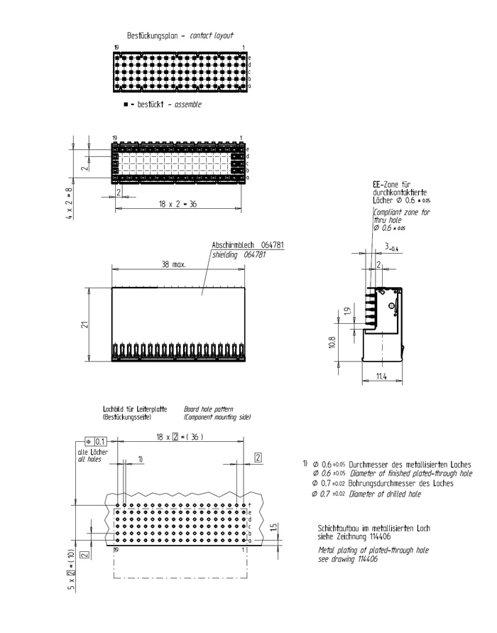 Для разъема ERNI CPCI 354146 J3 type B