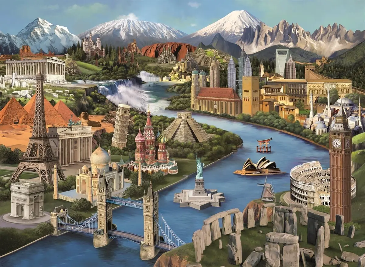 

At Jigsaw Puzzle 2000 Pcs Popular Landmarks For Adult&Kids Toy Educational Entertaintment Landscape Fun Games