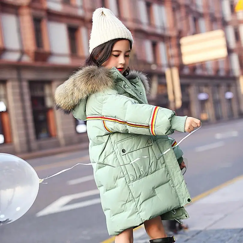 

Children down jacket Winter Girls thicker warm hooded down coat parka long sleeve jacket Modis Kids Clothes Outerwear Y2145