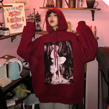 

Streetwear Women Funny Korean Tops Female Casual Streetwear Hip Hop Hoodie Sweatshirt Long Sleeve Hoodie Streetwear Sweatshirt
