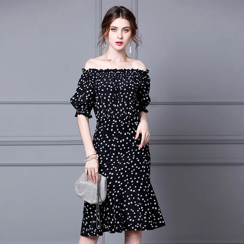 

Женское шелковое платье темно-синего цвета с цветочным принтом 2021, Летнее Длинное повседневное сексуальное платье для офиса и работы, Повседневное платье размера плюс