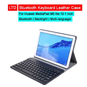 

Bluetooth Keyboard Case For HUAWEI MediaPad M5 lite 10.1" Russian Arabic Hebrew Thai Spanish French Portuguese Italian Keyboard