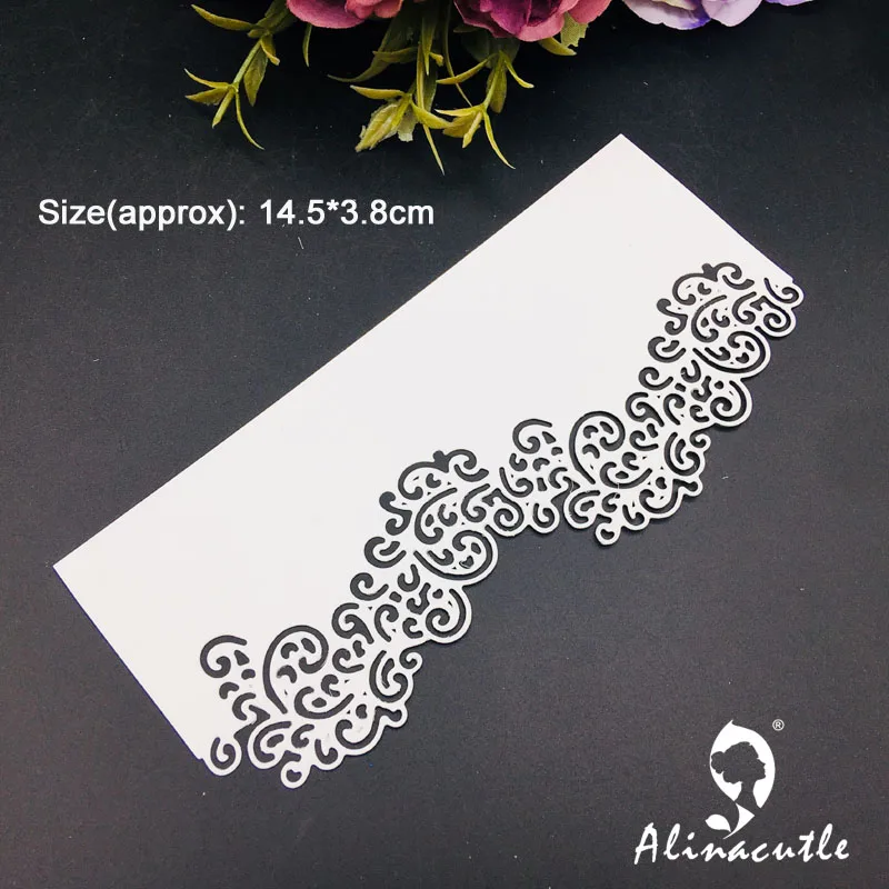 Matrice De Découpe Rectangulaire Métal - Bordure Dentelle - 13x9 Cm - Acier Carbone - Scrapbooking, Cartes