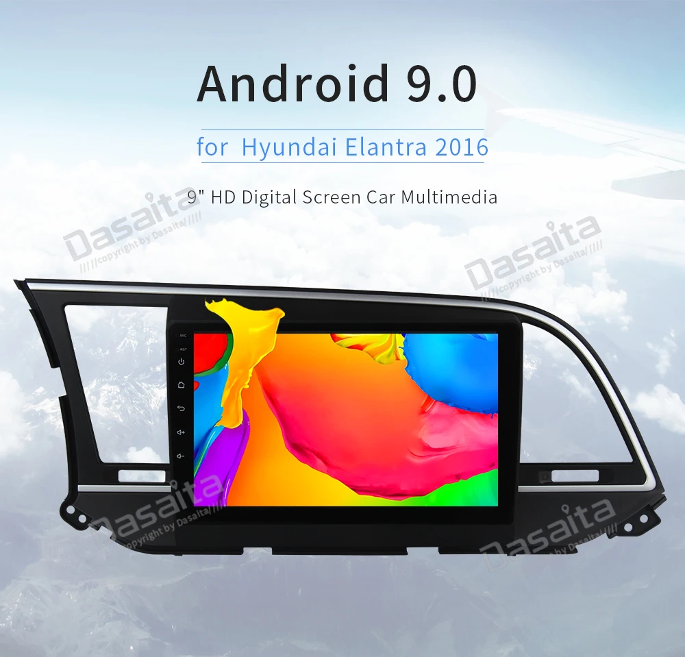Excellent Dasaita 1 Din Android 9.0 Car Multimedia Player for Hyundai Elantra Radio 2016 GPS MP3 Head unit 9" IPS Touch Screen 1080P Video 0