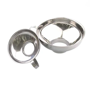 

2 Pcs Set Funnel for Wide and Regular Jars Useful Stainless Steel Wide Mouth Canning Funnel Large Mouth Funnels for Beans Sauces