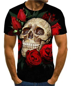 

New popular 3D T-shirt personalized color skull/creative art design cartoon summer skull short sleeve simple fashion top xxs-6xl