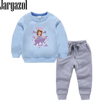 Осенняя одежда для девочек; свитер принцессы Софии и штаны; детские спортивные костюмы; vetement enfant fille; комплект одежды для маленьких девочек