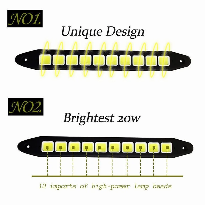 Car modified day light can be bent COB day light soft silicone day light new soft rubber day light