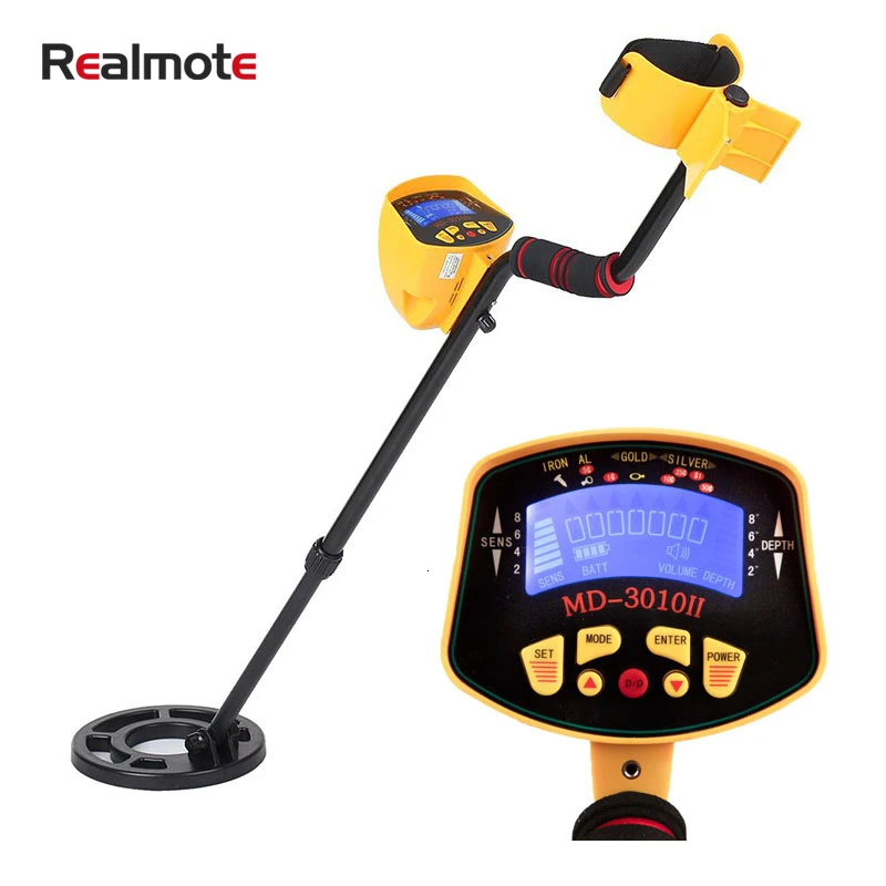 

Realmote MD-3010II Portable Underground Metal Detector High Sensitivity Pinpointing Gold Digger Finder Treasure Hunter