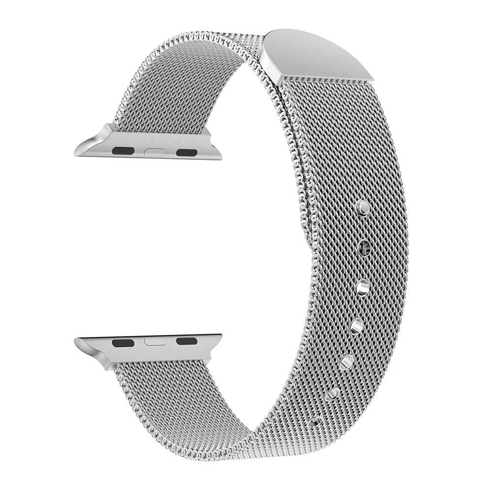 Silver Миланская петля, ремешок для часов Apple, 38 мм, 40 мм, 42 мм, 44 мм, стиль, нержавеющая сталь, ремешки для часов Iwatch 5, 4, 3, 2, 1 - Цвет ремешка: Silver