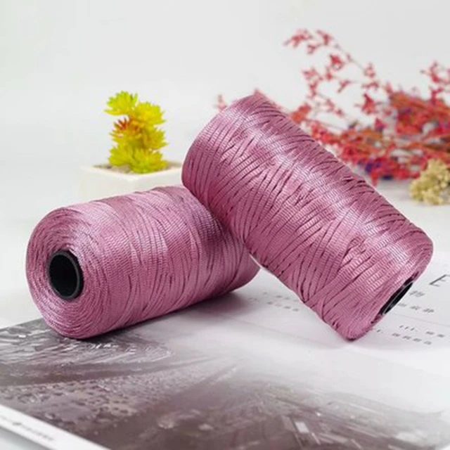 100g/reel  New Summer Crochet Yarn Satin Webbing Designed Blended Fancy Yarn for DIY Hat Handbag Thick Yarn 22