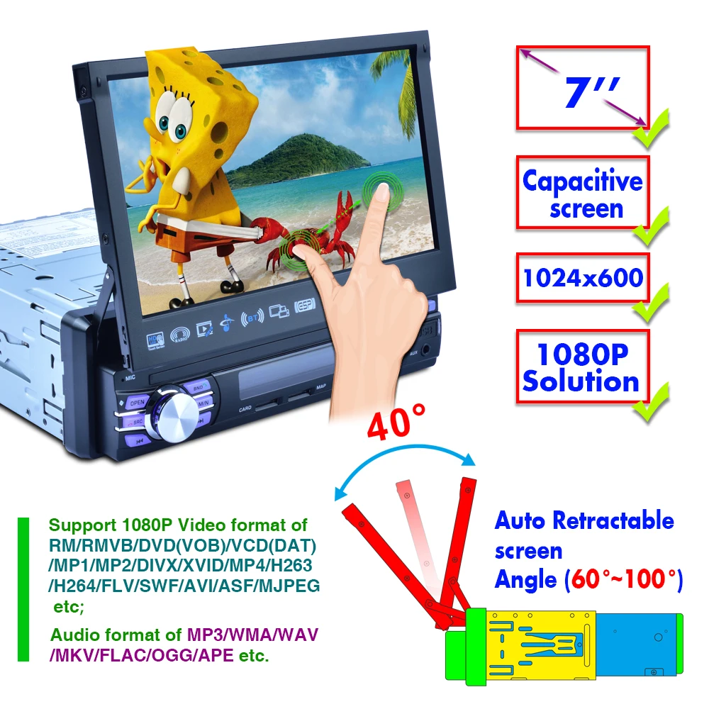 Podofo автомобильный аудио Android Радио Стерео Bluetooth Авторадио MP5 мультимедийный плеер