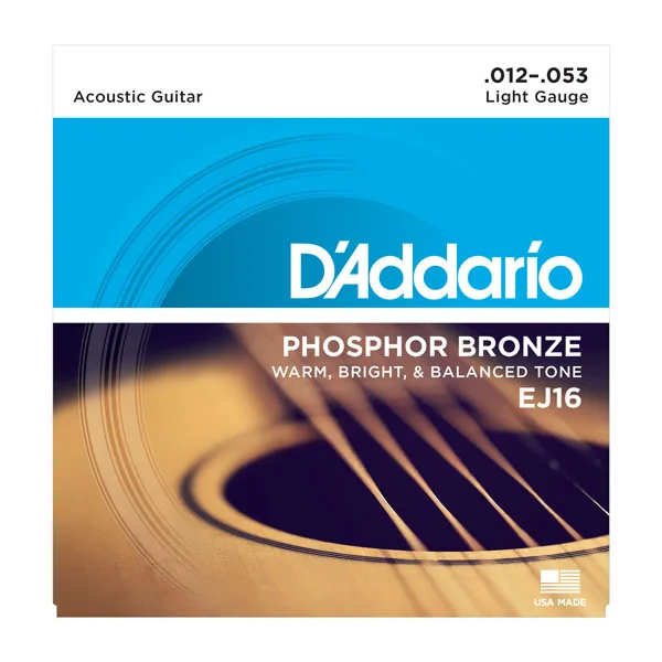 Акустические Струны для гитары D'addario фосфорная бронзовая обмотка EJ15 EJ16 EJ17