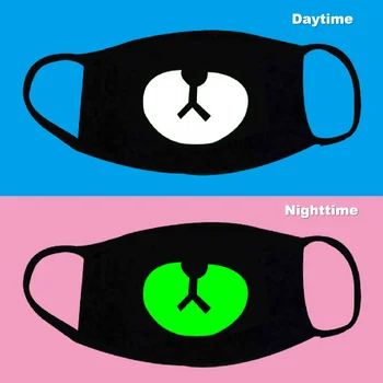 

5Pcs Luminous Pure Cotton Mask Winter Personality Fashion Breathable PM2.5 Dustproof Thickened Mouth Cover Party Halloween Masks