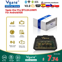 Vgate I Xe Pro Wifi Elm327 Obd2 Xe Công Cụ Chẩn Đoán Bluetooth 4.0 OBD 2 Tự Động Quét ELM 327 V2.2 Dành Cho IOS/Android Mã