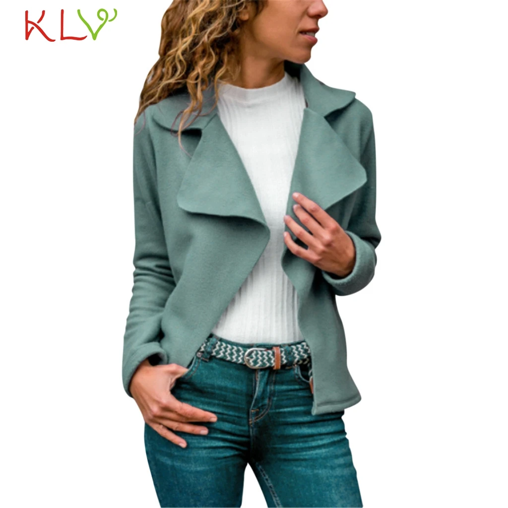 

Women Jacket Elegant Suede Slim Lapel Cardigans Long Sleeve Coat Winter Casual Windbreaker Plus Size 2019 Overwear Jackets 19Aug