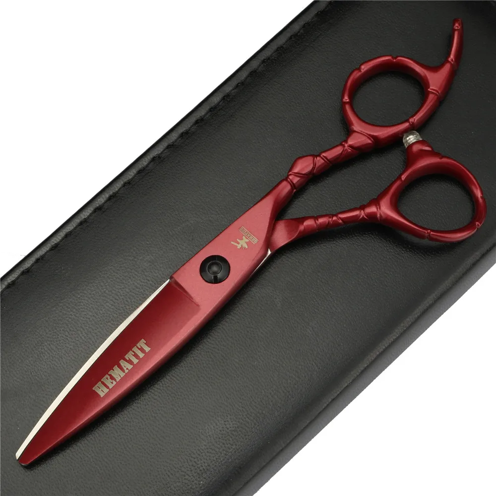 6 дюймов красный парикмахерские Профессиональные ножницы набор Япония 440C ножницы для волос резка и истончение ножницы и изгиб ножницы
