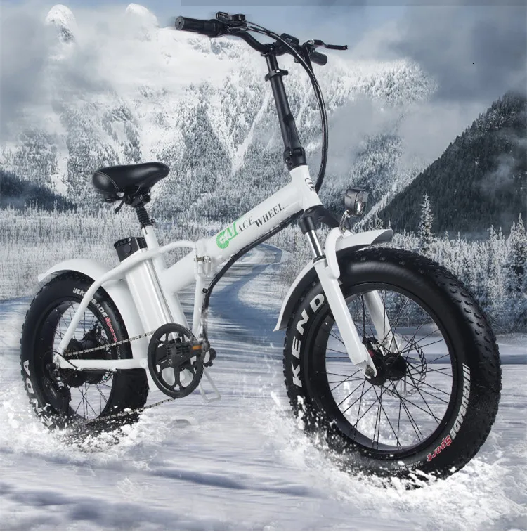 Top 48v 15ah Lithium Battery 20" Fat Tyre Electric Bike 500w Foldable Electric Fat Bike Disc Brake Fat Ebike 22