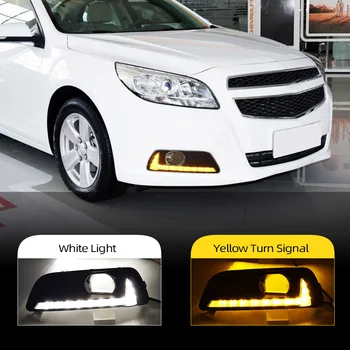 

Car Flashing 1Set LED Daytime Running Lights DRL Fog Lamp With Yellow Signal for Chevrolet chevy Malibu 2011 2012 2013 2014 2015