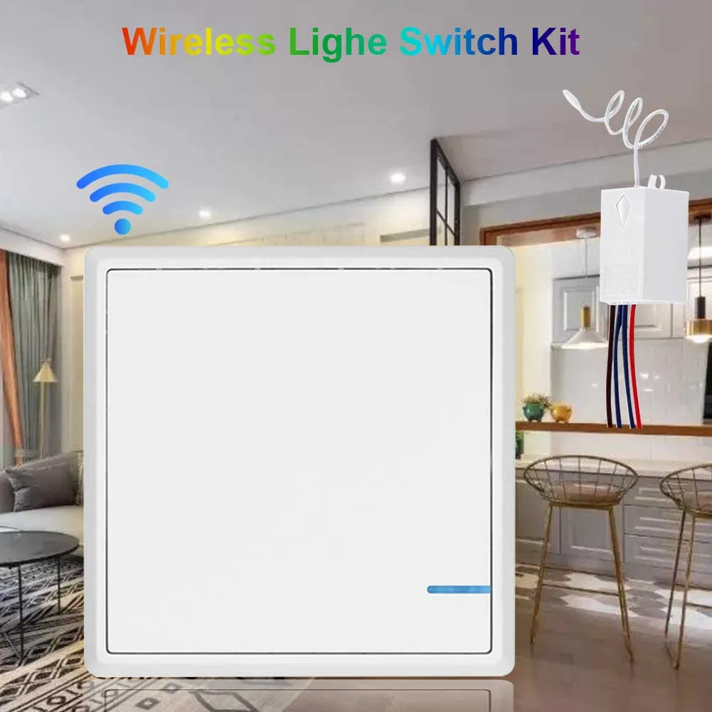 

Wireless Button On-Off Wall Mounted Smart Single Way Hand Push Light Switch Home Anti Interference Universal Remote Control