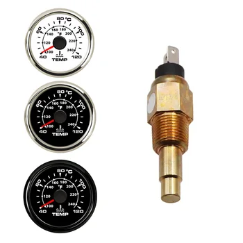 

52mm Boat Car Water Temp Gauge Sensor Thread 3/8''-18NPT Water Temperature Meter for Auto Motorcycle Thermometer