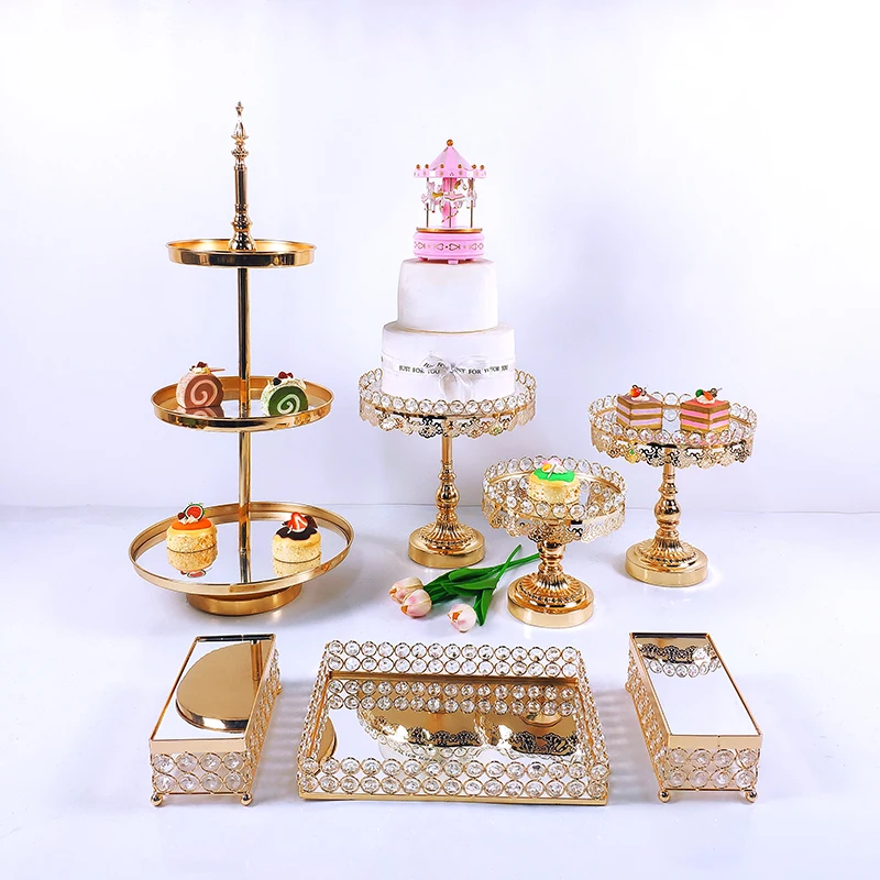 Round Cake Stand Metal Cupcake Plate Dessert Food Display Birthday Party Decor 