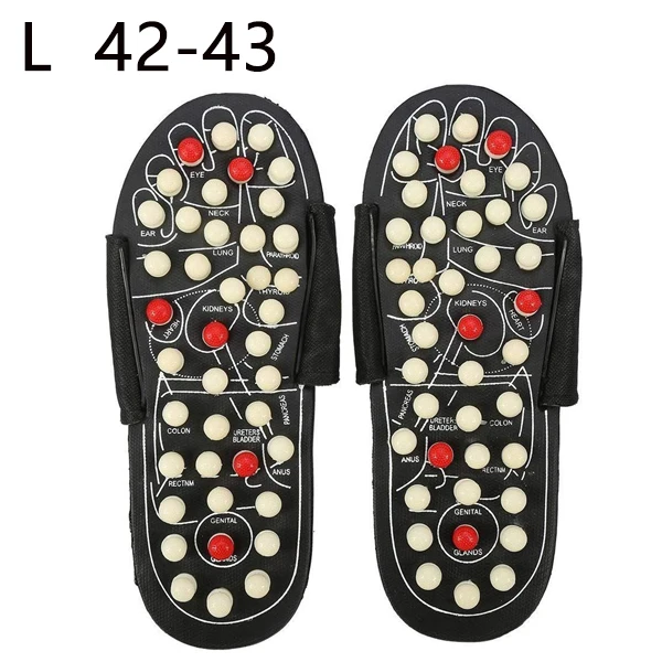 Brown L 42-43 Акупунктурные массажные тапочки; сандалии для ног; китайская Акупрессура; медицинская вращающаяся Массажная обувь для ног; унисекс - Цвет: Brown L 42-43