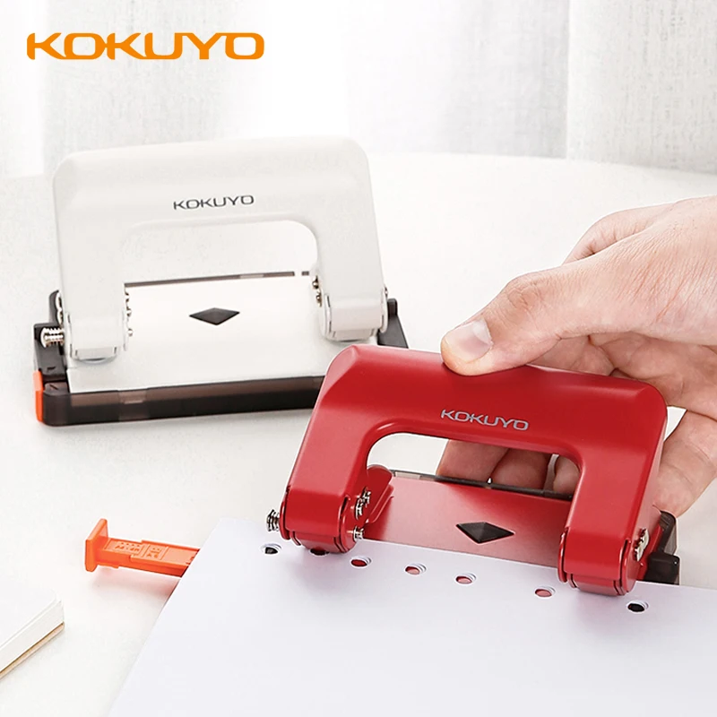 

KOKUYO Press-type Double-hole Puncher 6mm Aperture Loose-leaf Punching Self-made Binder Inner Page Binding 80mm Hole Pitch