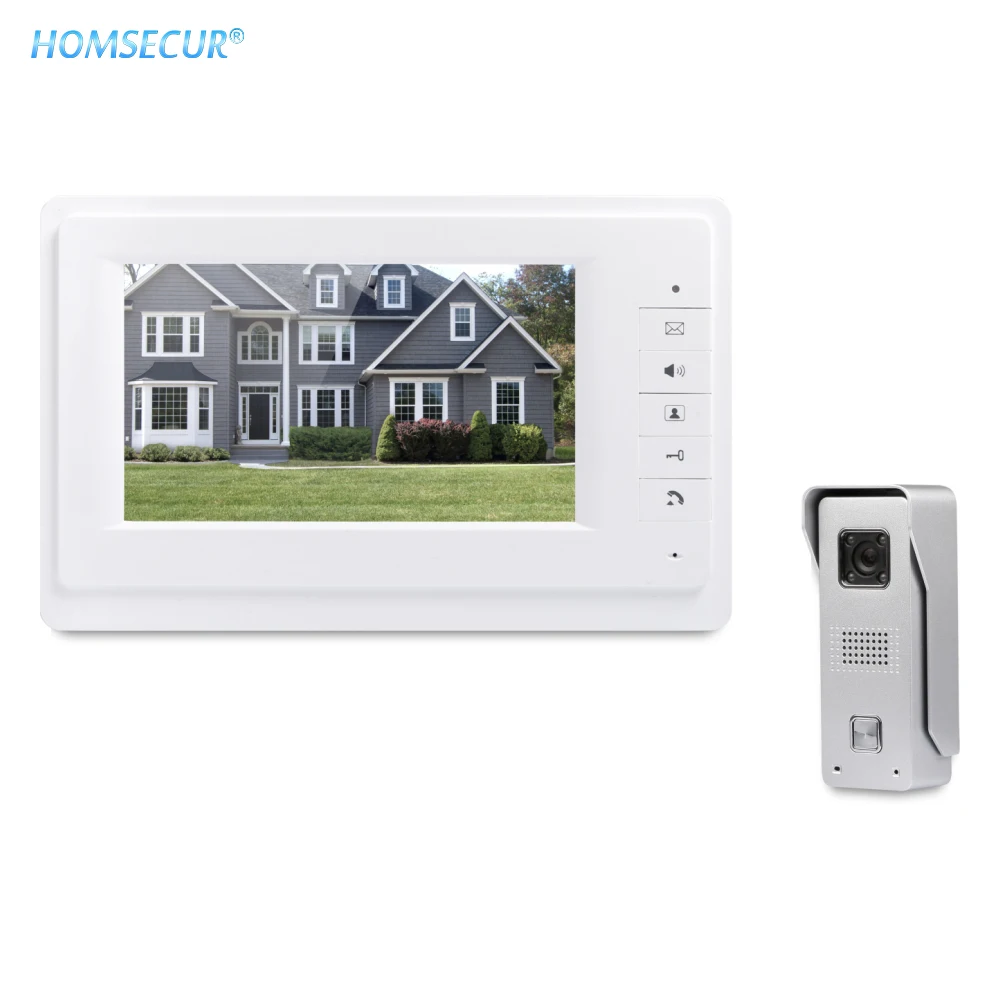 

EU Delivery HOMSECUR 7" Hands-free Video Door Phone Intercom System with Intra-monitor Audio Intercom XC002+XM701