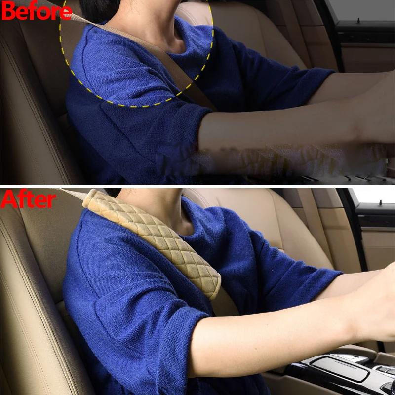 X AUTOHAUX 4 unids universal azul coche seguridad cinturón  almohadillas cubierta con suave fibra de poliéster auto cinturón de  seguridad almohadilla de hombro para una conducción más cómoda : Automotriz