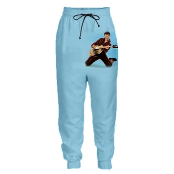 

3D Printed Johnny Hallyday Sweatpants Unisex Rock Casual Joggers Long Pants Boys Elastic Waist Hiphop Loose Trousers Harajuku