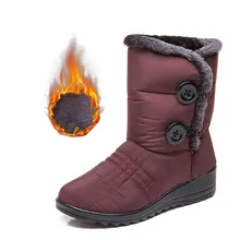 Женские ботинки; Новинка года; зимние ботинки на танкетке; женская обувь; зимние теплые плюшевые ботильоны; водонепроницаемые Нескользящие ботинки