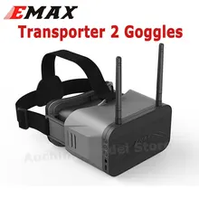 Emax Transporter 2 gogle z podwójnymi antenami 5 8Ghz 4 3 cali okulary FPV Tinyhawk okulary gogle dla RC FPV Racing Drone tanie i dobre opinie CN (pochodzenie) Materiał kompozytowy 18 + Do składania Transporter 2 Goggles 105*105*45mm Pojazdów i zabawki zdalnie sterowane