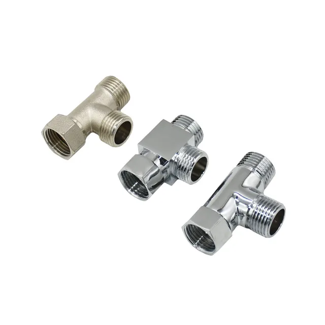 Sárgaréz T-Típusú Nő 1/2-1/2 Hüvelykes Mal 2-Utas Víz-Elosztó Póló 1/2 "Szálcsatlakozó Tee Vízvezeték-Szerelvények 1Db - Image 3