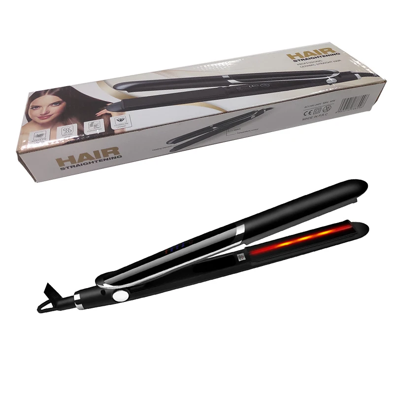2 в 1 бигуди для волос выпрямитель для укладки волос роллер стайлер завивочные инструменты палочка для завивки и выпрямления волос Железный стайлер - Цвет: With Box