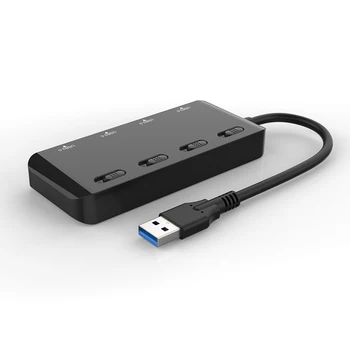 

4 Port USB3.0 Multi HUB Splitter Expansion Cable Laptop PC Adapter with Switch DQ-Drop