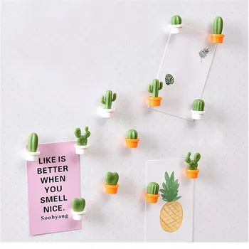 

Fridge Magnet Cactus Refrigerator Stickers Green Plant Magnetic Buckle Magnetic Stickers 6 Pc Home Decoration Magnesy Na Lodowke