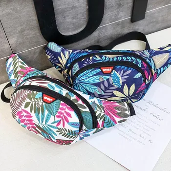 

Waist Bag Women Chest Bag For Female Nylon Printing Hip Bag Unisex High Capacity Hip Hop Banana Bag Crossbody Fanny pack YB234