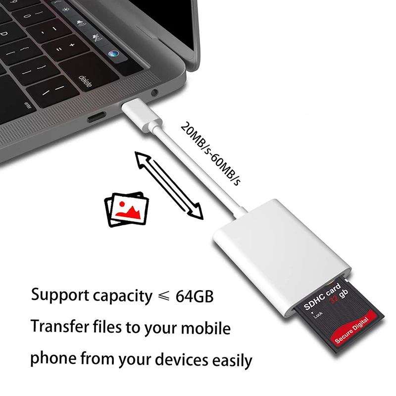 USB-C SD кард-ридер Czytnik Kart для samsung Galaxy A70 A50 A40 A30 S10 S9 S8 Plus кардридер адаптер type-C с клейкой лентой C Kaartlezer