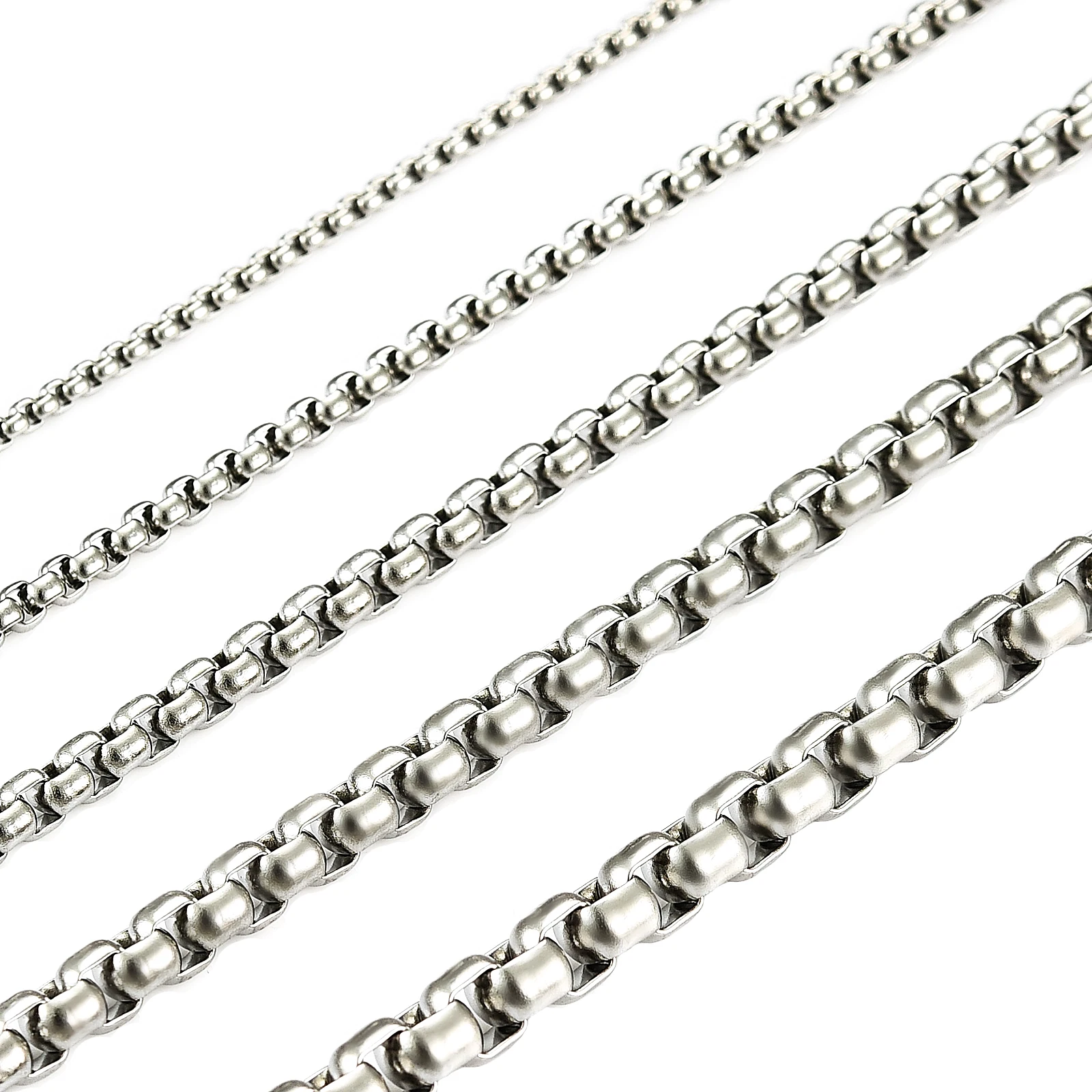 Good Value Chain Necklace Stainless-Steel Steel-Color Mens Box High-Quality aJ3XY0Q1