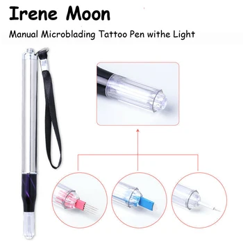 

Microblading Tattoo Eyebrow Pen with LED Light Manual Tattoo Blades Holder Permanent Makeup Pen for Tattoo Needles Makeup Tools