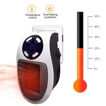 

PTC Heating With Timer Adjustable Thermostat Overheat Protection/Remote Control Portable Electric Heater Personal Space Warmer