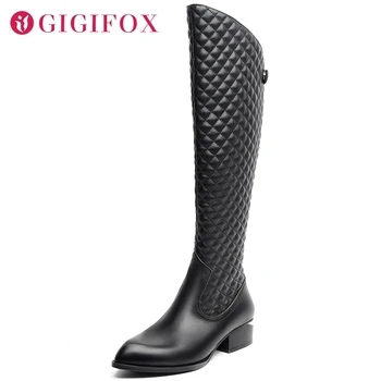 

Brand New Design Trendy high-quality Genuine Leather Cosy For Walking Winter Knee High Riding Boot Women Shoes Boots