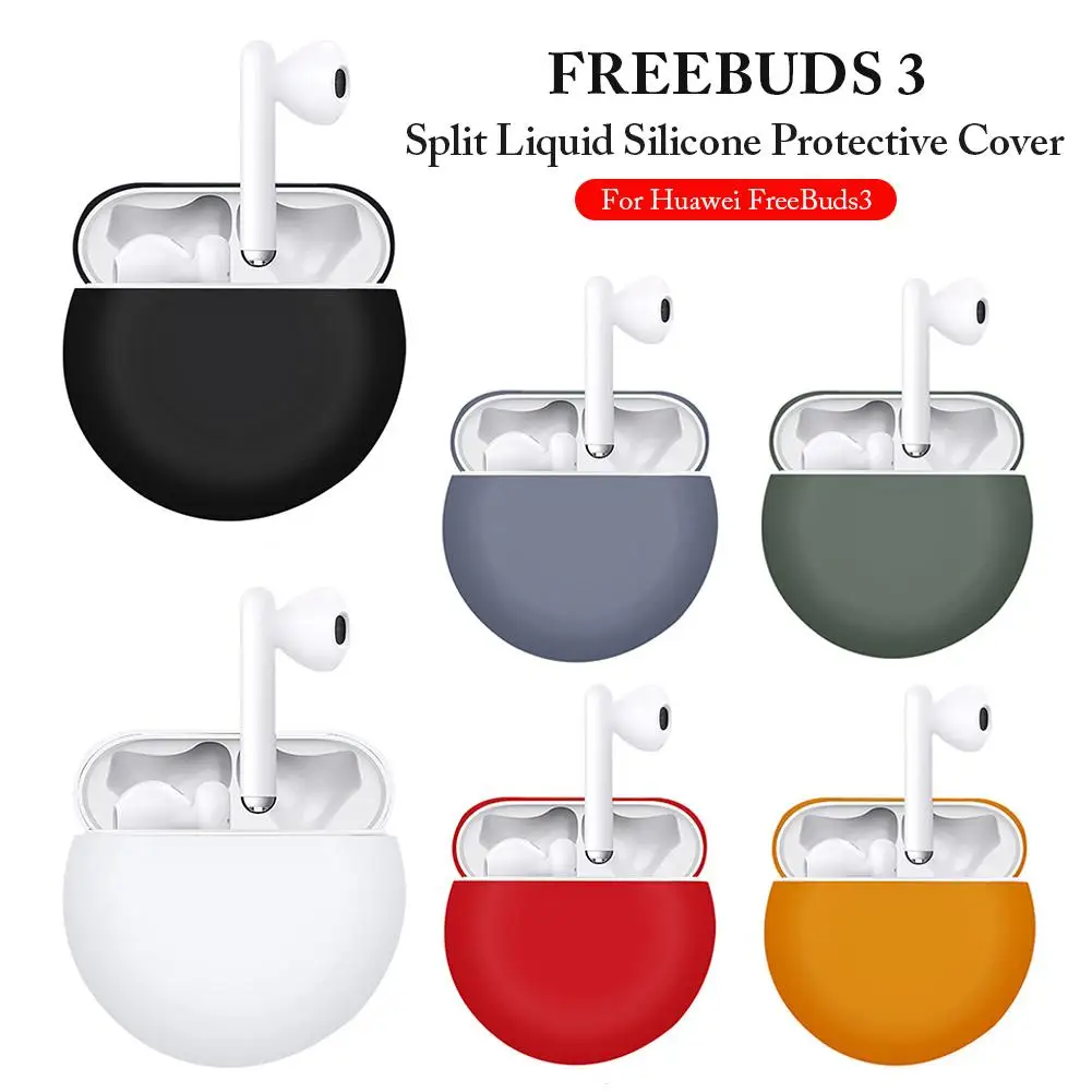 

Protective Cover For Huawei Freebuds 3 Split Liquid Silicone Waterproof Dropproof Wireless Charging Protection Box For Freebud3