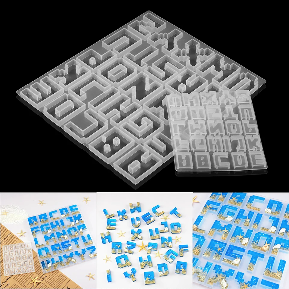 Moule En Silicone Uxcell - 26 Lettres Majuscules A à Z Pour Résine - Grand Format 7 Cm