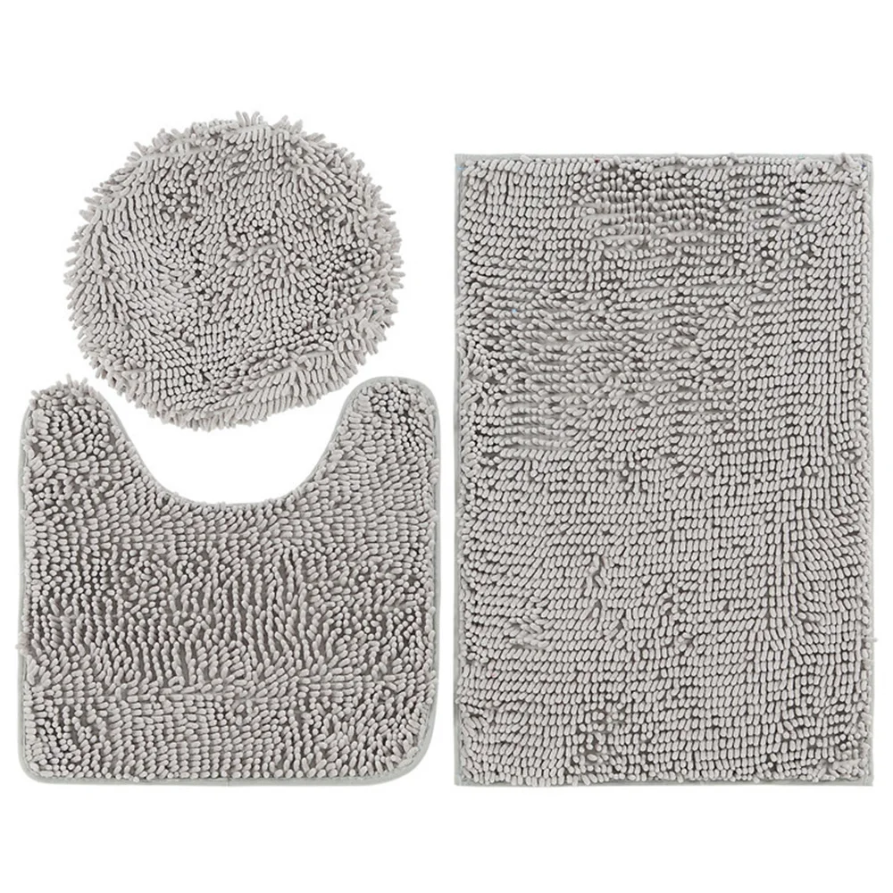 SOLEDI, синель, портативный коврик для ванной комнаты, набор ковров, коврики для туалета, мягкий чехол для унитаза, домашний декор, зима, 3 шт