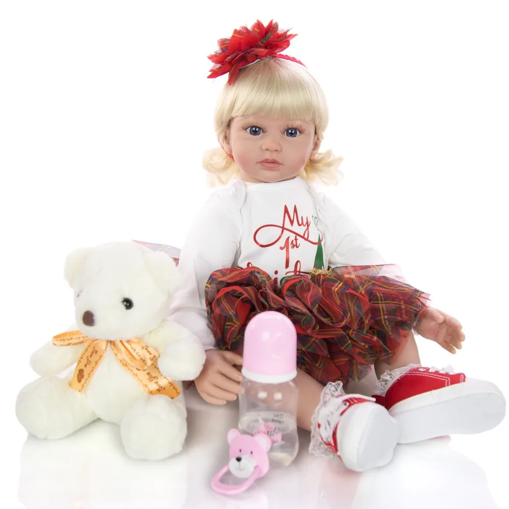 DollMai принцесса кукла bebe reborn для маленьких девочек 2" 60 см силиконовые виниловые конечности мягкое тело reborn baby doll l. o. l игрушки подарок
