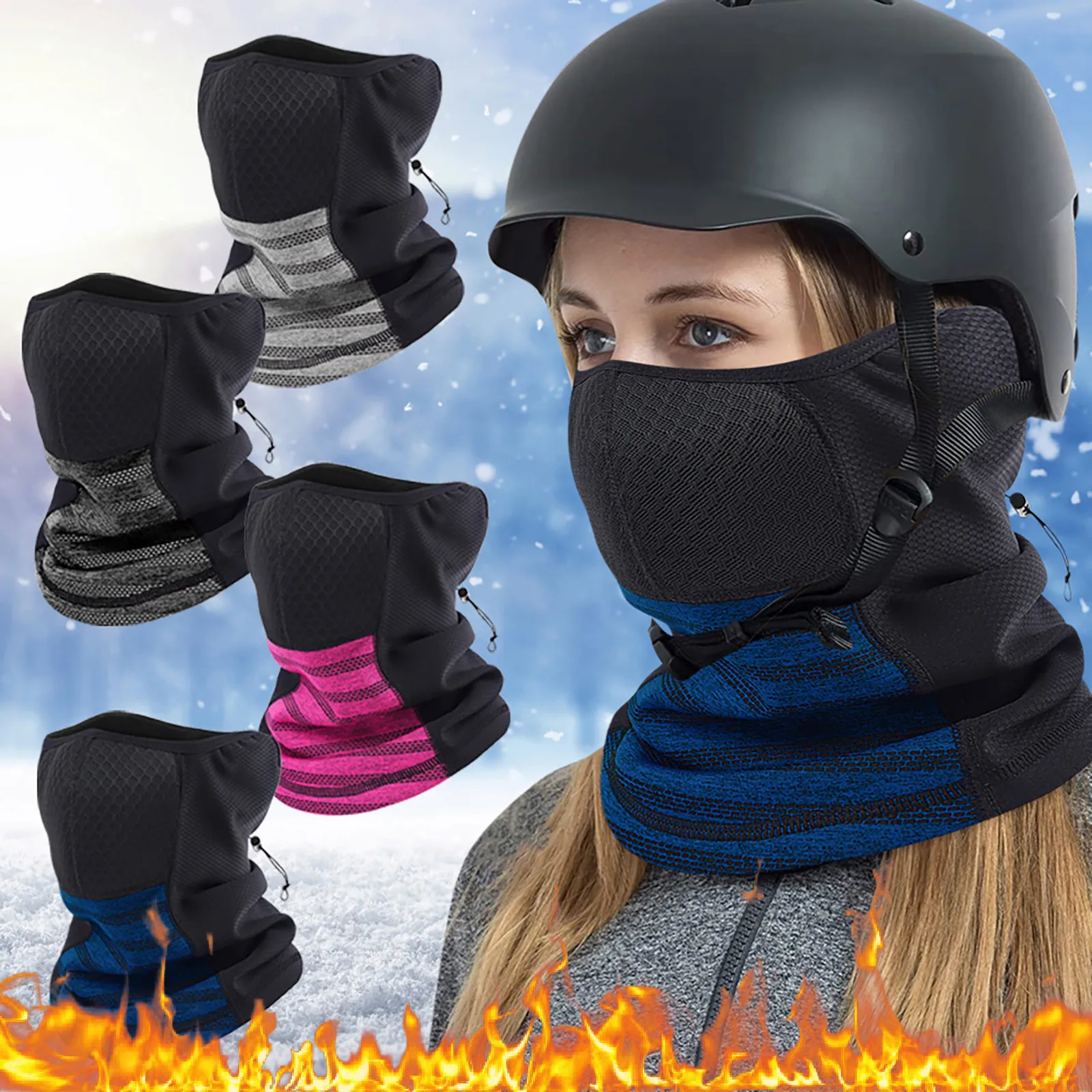 Women Mens Thermal Sports Motorcycle Bike Balaclava Ski Neck Warmer Face Mask 