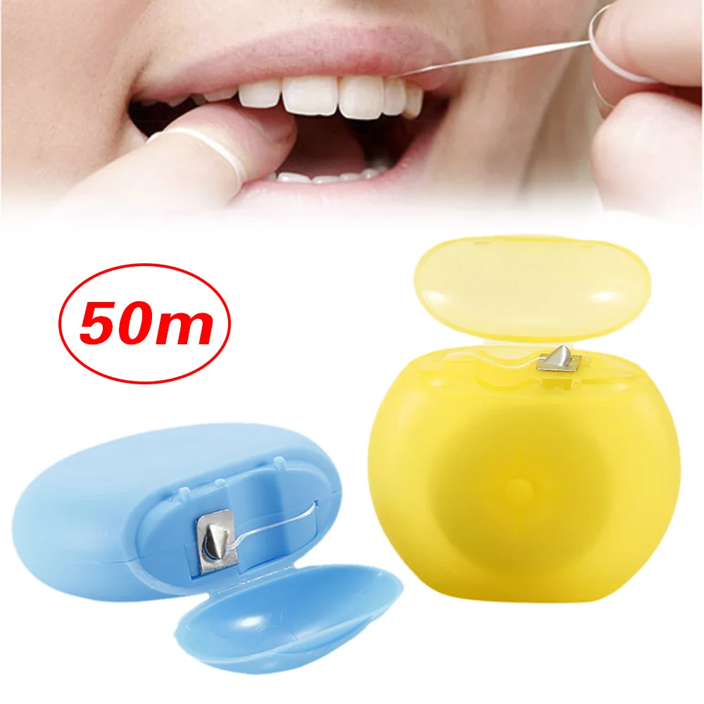 

50M Portable Dental Floss Oral Care Tooth Cleaner With Box Practical Health Hygiene Supplies Oral Care Color Randomly