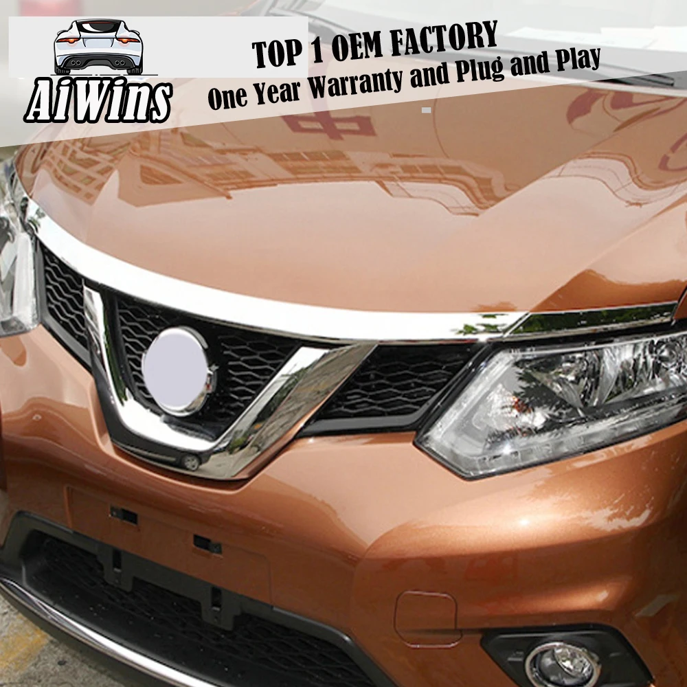 

Car-styling ABS Chromium part Exterior For Nissan Rogue X-Trail T32 2014 - 2016 ABS Front Gill Engine Lid Trim 3 Pcs / Set